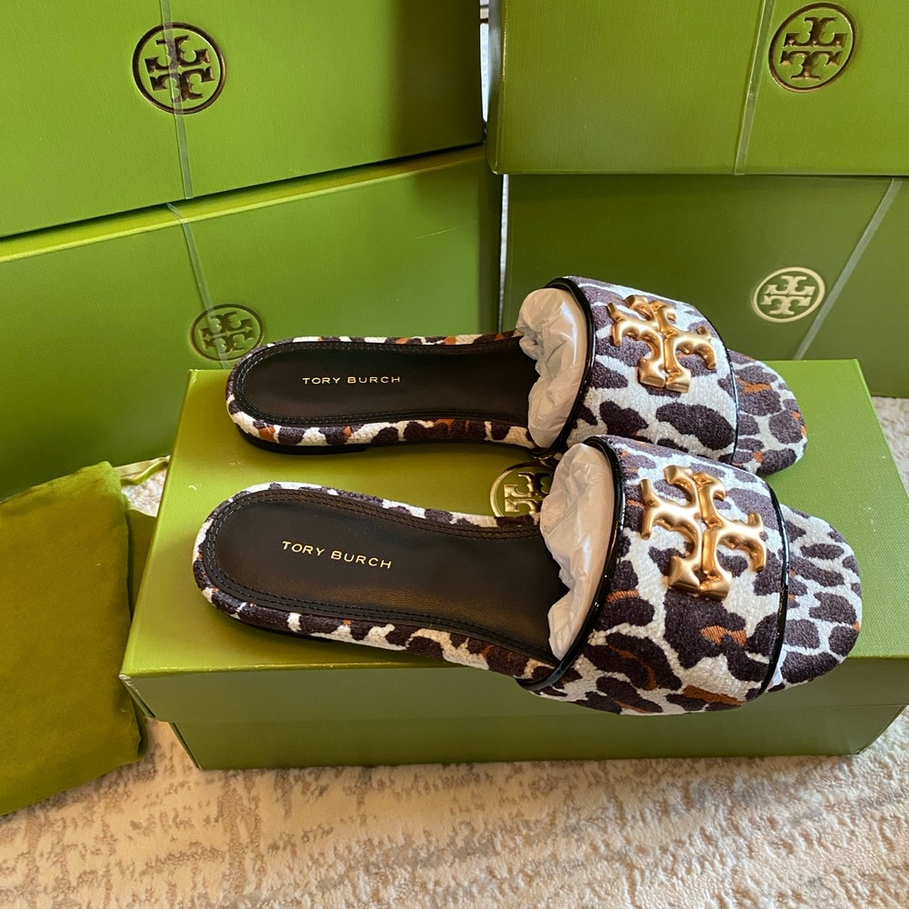 Tory Burch Leopard Slide Sandals in Brown - Picture 4 of 8